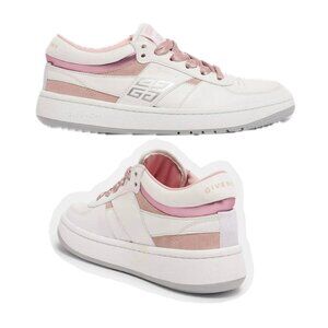 Givenchy Women Sneakers White and Pink Leather 4G Low-Top Sneakers Size 38